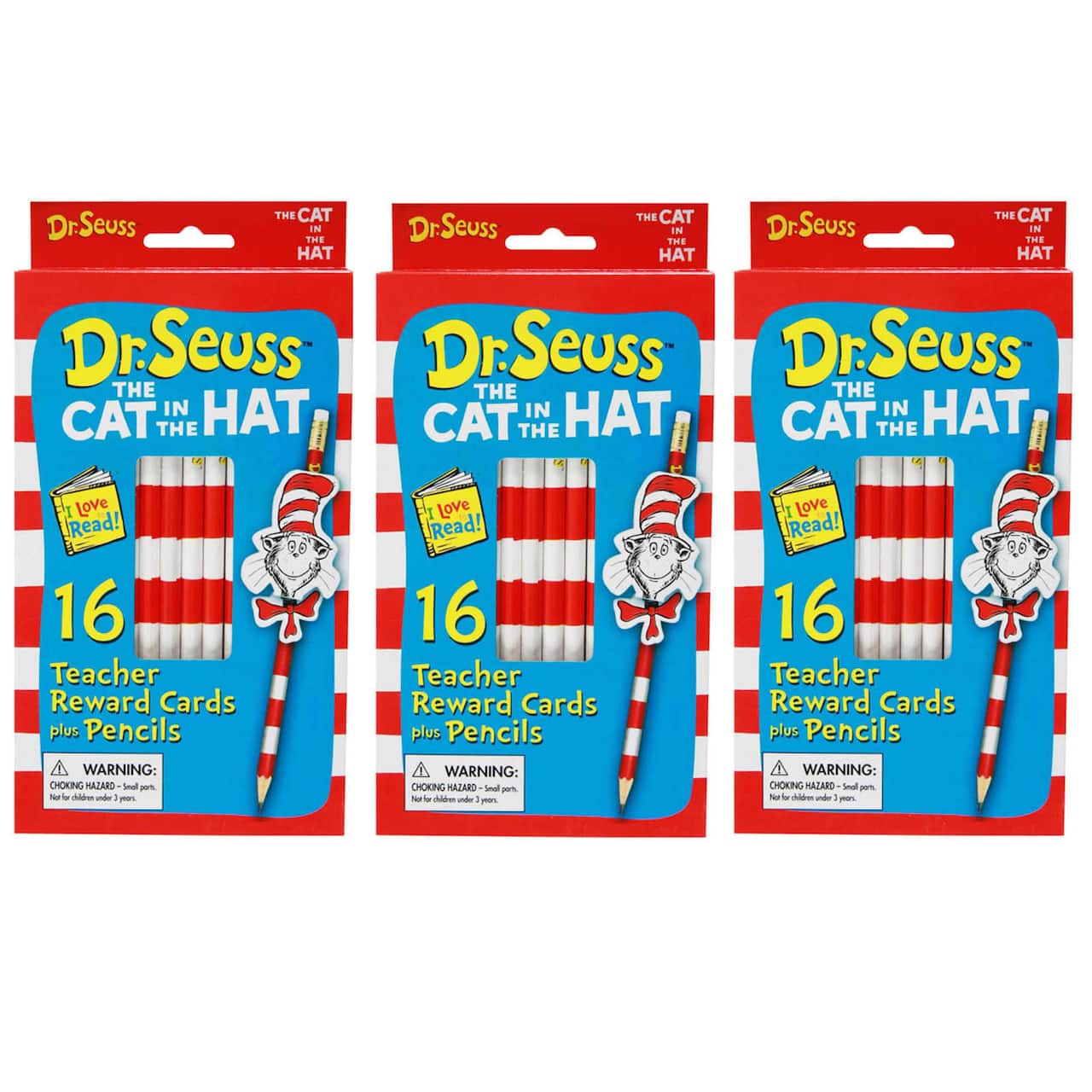 Cat in the Hat&#x2122; Pencil Rewards with Toppers, 3 Packs of 16